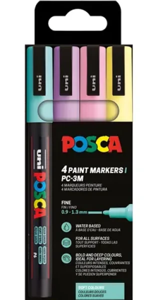POSCA PC-3M / Popisovač / sada 4 ks / pastelové barvy (186542)