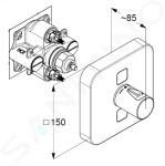 KLUDI - Push Termostatická baterie pod omítku pro 2 spotřebiče, chrom 389110538