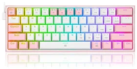 Redragon K617 Fizz Red růžová / Herní klávesnice / mechanická / spínače red / USB / US (K617-RGB pink)