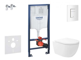 GROHE - Rapid SL Set předstěnové instalace, klozetu Oudee Vortex a sedátka softclose, tlačítko Skate Cosmopolitan, alpská bílá SANI11BA3108