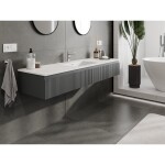 MEXEN/S - Rivel koupelnová skříňka 160 cm s umyvadlem Otis, 1 šuplík, reliéf , grafit mat/bílá mat - 91A20-16023-1-BF66-W18M0 91A20-16023-1-BF66-W18M01