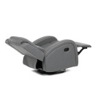 TV a relaxační křeslo, manuální polohování, potah šedá látka v dekoru kůže