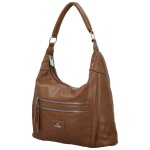 Módní dámská koženková kabelka na rameno Coveri Luiza, hnědá