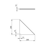 SAPHO - ABELINE rohová police rockstone 200x200, concrete AE200-4033