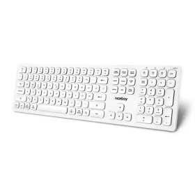 Niceboy OFFICE K30 bílá / Bezdrátová klávesnice / CZSK layout / 2.4 GHz USB dongle / BT (office-k30-w)