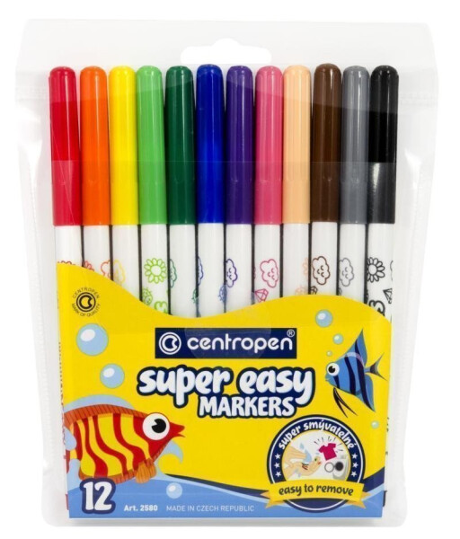 Centropen Popisovač smývatelný Super easy 2580 (12 ks)