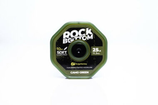 RidgeMonkey Šňůrka Connexion Rock Bottom Tungsten Coated Soft Hooklink 10m 25lb Camo Green (RMT279)