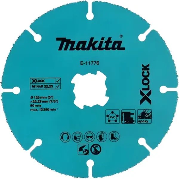Makita Diamantový segmentový kotouč X-LOCK / Řezný kotouč / 125x22,23mm / sádrokarton, plast, hliník / suché řezání (E-11776)