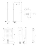 OMNIRES - BARETTI sprchový sloup černá mat /BLM/ BA7844BL