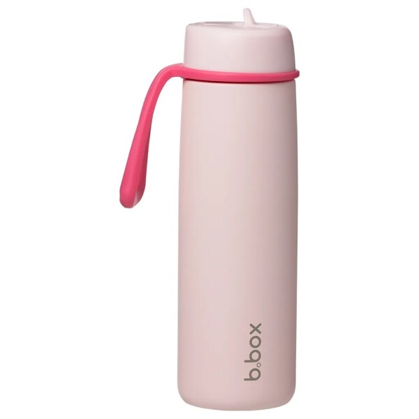 B.box Nerezová termoska na pití s brčkem 690 ml - Pink paradise