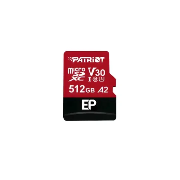 Patriot EP A2 512GB / Paměťová karta microSDXC / UHS-I U3 / V30 / A2 / Class 10 / 90/80 MB/s (PEF512GEP32MCX)