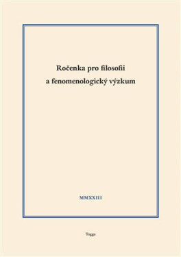 Ročenka pro filosofii fenomenologický výzkum 2023,