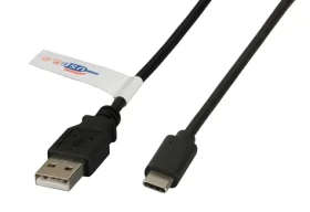 EFB USB-A - USB-C kabel 1 m černá / Kabel / USB 2.0 / 480 Mbit/s (K5258SW.1)