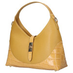 Luxusní dámská kožená kabelka do ruky Elizaveta, žlutá