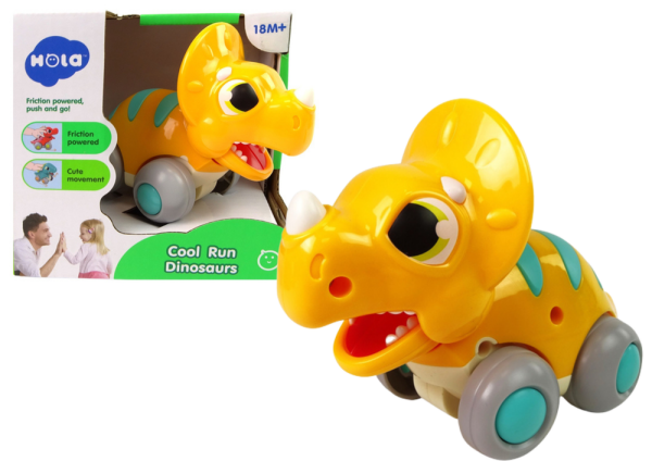 Mamido Dinosaurus na kolečkách Triceratops žlutý
