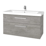 Dřevojas - Umyvadlová skříňka Q MAX SZZ2 105 - D01 Beton / Úchytka T01 / D01 Beton 331641A