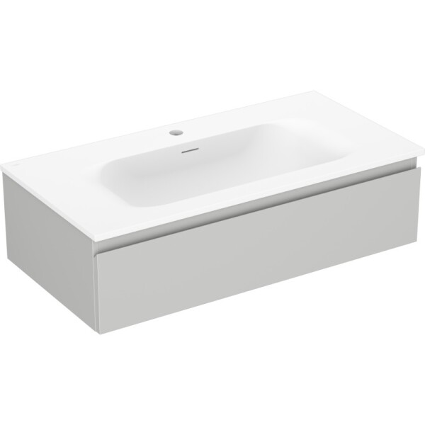 MEXEN/S - Orio koupelnová skříňka 90 cm s umyvadlem Vela, 1 šuplík, šedá mat/bílá mat 91A10-09023-1-BF62-W23M01