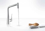 HANSGROHE - Metris New Dřezová baterie s výsuvnou sprškou, chrom 14820000