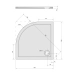 POLYSAN - SERA sprchová vanička z litého mramoru, čtvrtkruh 80x80cm, R550, bílá 40511