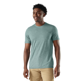 Pánské merino tričko s krátkým rukávem SMARTWOOL Men's Merino Hemp Blend Short Sleeve Poc, Dusty Teal Heather velikost: M
