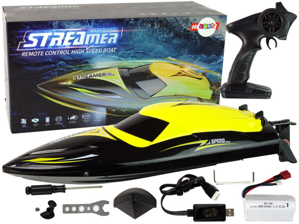 Mamido Motorový člun na dálkové ovládání Streamer R/C 2,4 GHz žlutý