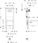 HANSGROHE - EluPura Original S Set předstěnové instalace, klozetu EluPura Original S a sedátka SoftClose, tlačítko iFrame Original S, bílá 60302450
