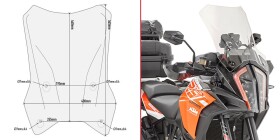 D7706St plexi čiré Ktm 1290 Super Adventure S (17-20)/1290 Super Adv. R (17-20), vxš440x410 mm