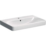 GEBERIT - Smyle Square Umyvadlo 75x48 cm, s přepadem, otvor pro baterii, bílá 500.249.01.1