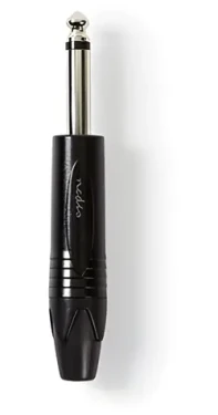 Nedis Jack konektor 6.35 mm (M) černý poniklovaný (COTP23900BK) / Konektor / Pájecí / Přímý (COTP23900BK)