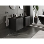 MEXEN/S - Rivel koupelnová skříňka 50 cm s umyvadlem Vela, 1 šuplík, reliéf , černá mat 91A20-05047-1-BF71-W23M71