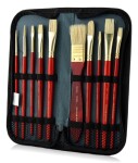 Daler Rowney Simply bílá štětina sada 10 ks v pouzdře