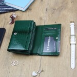 Dámská luxusní kožená lakovaná peněženka Gregorio Elissa, zelená