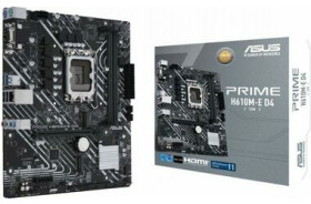 ASUS PRIME H610M-E D4-CSM / H610 / LGA 1700 / 2x DDR4 / PCIEx16 / 1x GLAN / microATX (90MB19N0-M0EAYC)