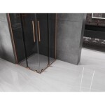 MEXEN/S - Velar L Duo sprchový kout, posuvné dveře 90 x 90, grafit, měď kartáčovaná 871-090-090-02-43-65
