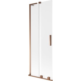 MEXEN/S - Velar L dvoukřídlá posuvná vanová zástěna 70 x 150, dekor, růžové zlato 896-070-003-31-60