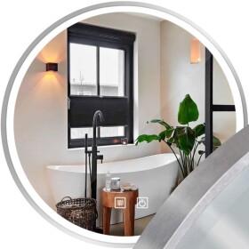 REA - Zrcadlo LED 90cm MMJ BRUSH SILVER HOM-06550