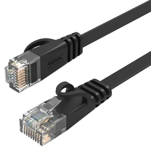 Orico PUG-C7B černá / Síťový kabel / Cat 7 / RJ45-RJ45 / plochý / 10 Gbps / 1 m