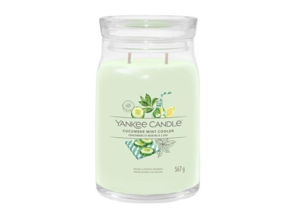 YANKEE CANDLE Cucumber Mint Cooler svíčka 567g / 2 knoty (Signature velký)