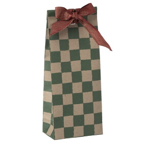 Maileg Papírový sáček Checker Green 26,5 cm – set 5 ks, zelená barva, papír
