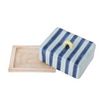 Bloomingville Máslenka Phoenix Multi, modrá barva, keramika