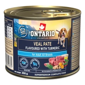 ONTARIO Konzerva Adult telecí paté s kurkumou 200 g / Konzervy pro psy / Superprémiové / Nová receptura (214-859839)