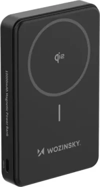 Wozinsky WLWP-10KA0Y3S černá / Powerbanka / 10000 mAh / 22,5 W / Qi2 / stojánek / USB-A + USB-C (5907769367441)