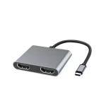 MicroConnect adaptér USB-C (M) - 2x HDMI (F) 0.15m šedá (USB3.1CHDMIX2)