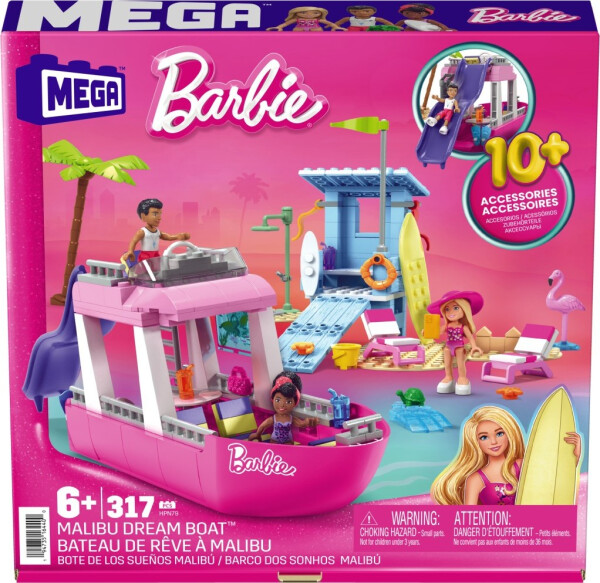 Mega construx Barbie Malibu loď snů - Mattel Barbie