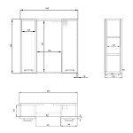 AQUALINE - ZOJA/KERAMIA FRESH STRIP galerka s LED osvětlením, 70x60x14cm, dub platin 45029S