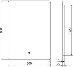 MEXEN - Sun zrcadlo s osvětlením 60 x 80 cm, LED 6000K, 9807-060-080-611-00