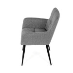 Židle jídelní, světle šedá látka, černý kov