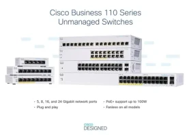 Cisco CBS110-16PP-EU / Switch / 16x Gigabit RJ-45 / 8x PoE 64W / Unmanaged (CBS110-16PP-EU)