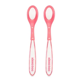 KikkaBoo Lžičky s tepelným senzorem 2 ks Boo Pink / od 6 měsíců (31302040078KB)