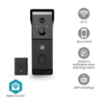 Nedis WIFICDP31BK / Chytrý dveřní videotelefon / Wi-Fi / SmartLife / 2x Full HD 1080p / Baterie / IP54 (WIFICDP31BK)
